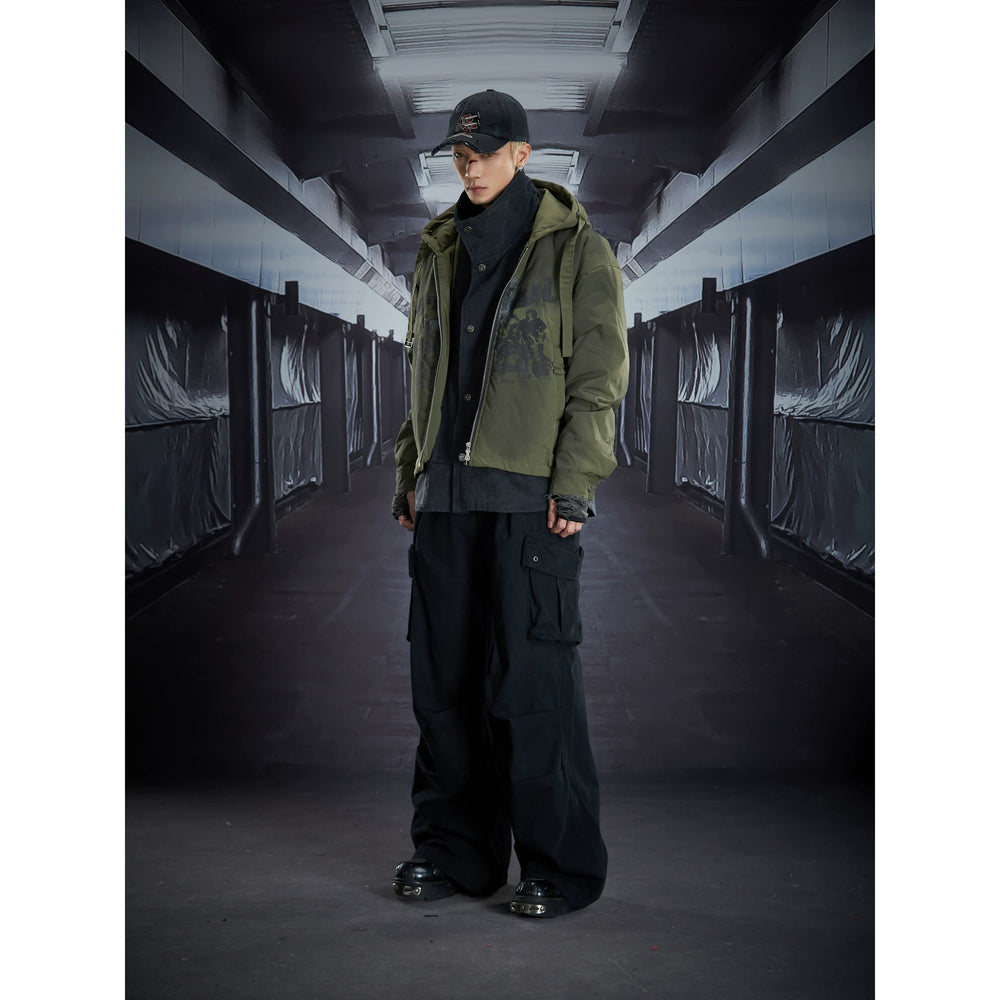 Unmanned island American casual street deconstruction and splicing design with multiple pockets for work pants and casual pants