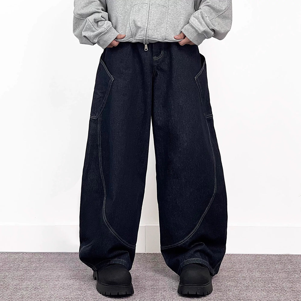 A knife wide-leg curved knife cowboy pants