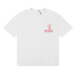 RHUDE Sunday Morning Fever Pink Arrow Graphic Tee