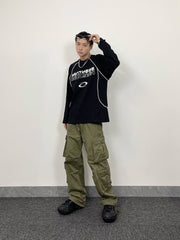 A knife - American vibe style vintage work pants