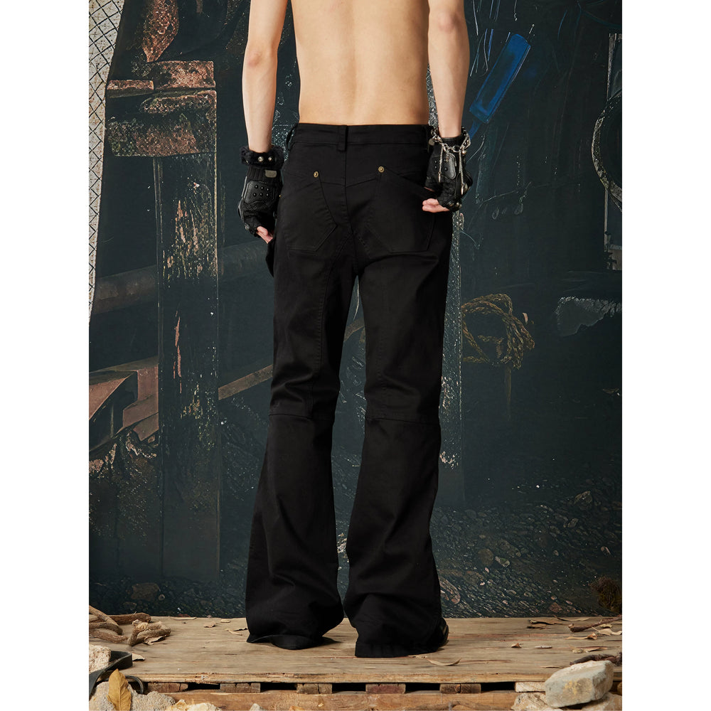 Unmanned Island New Product American Street Deconstruction Splicing Multi Pocket Micro Elastic Slimming Micro Pull Work Pants for Men and Women
