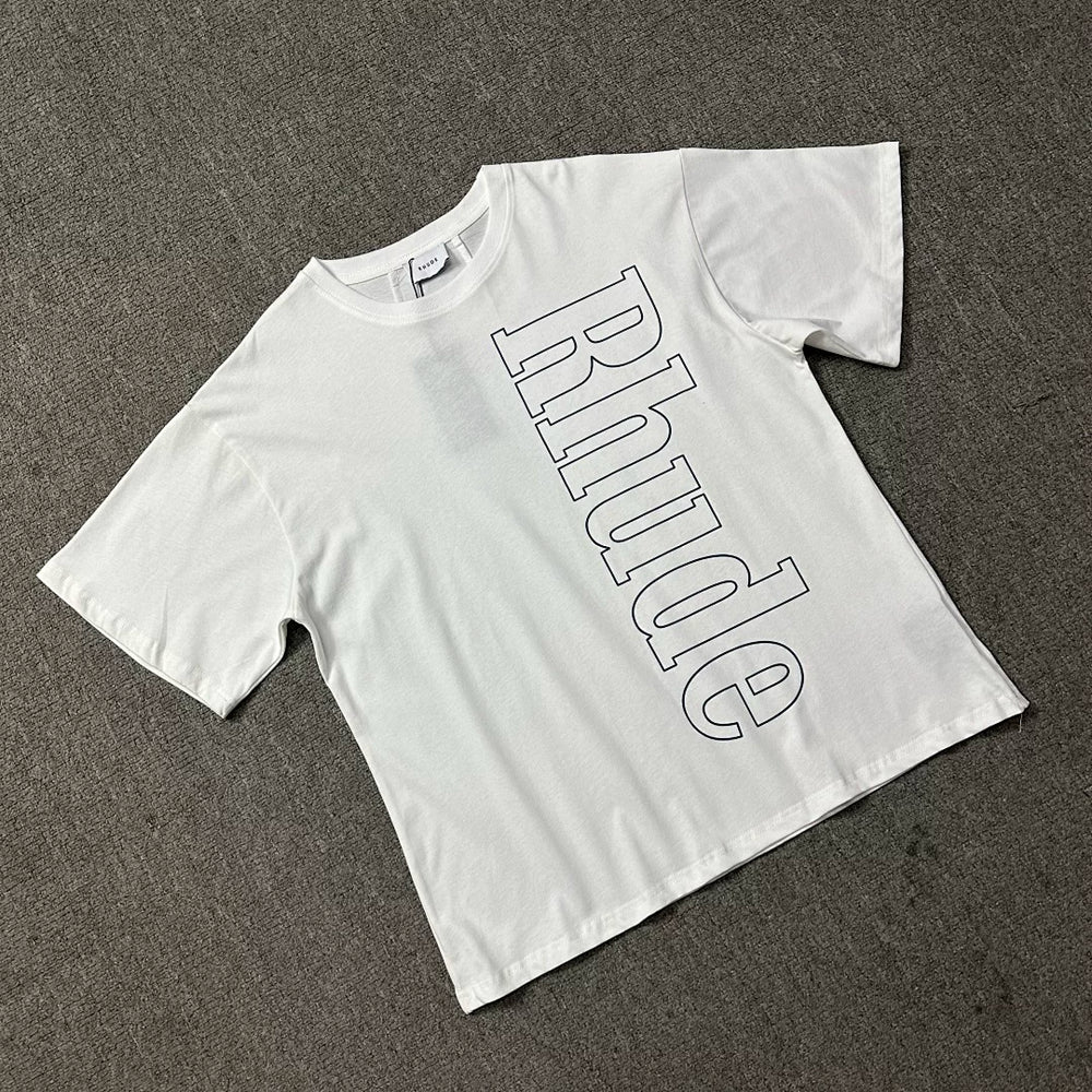 RHUDE Hollow Letter Graphic Pure Cotton Summer Tee