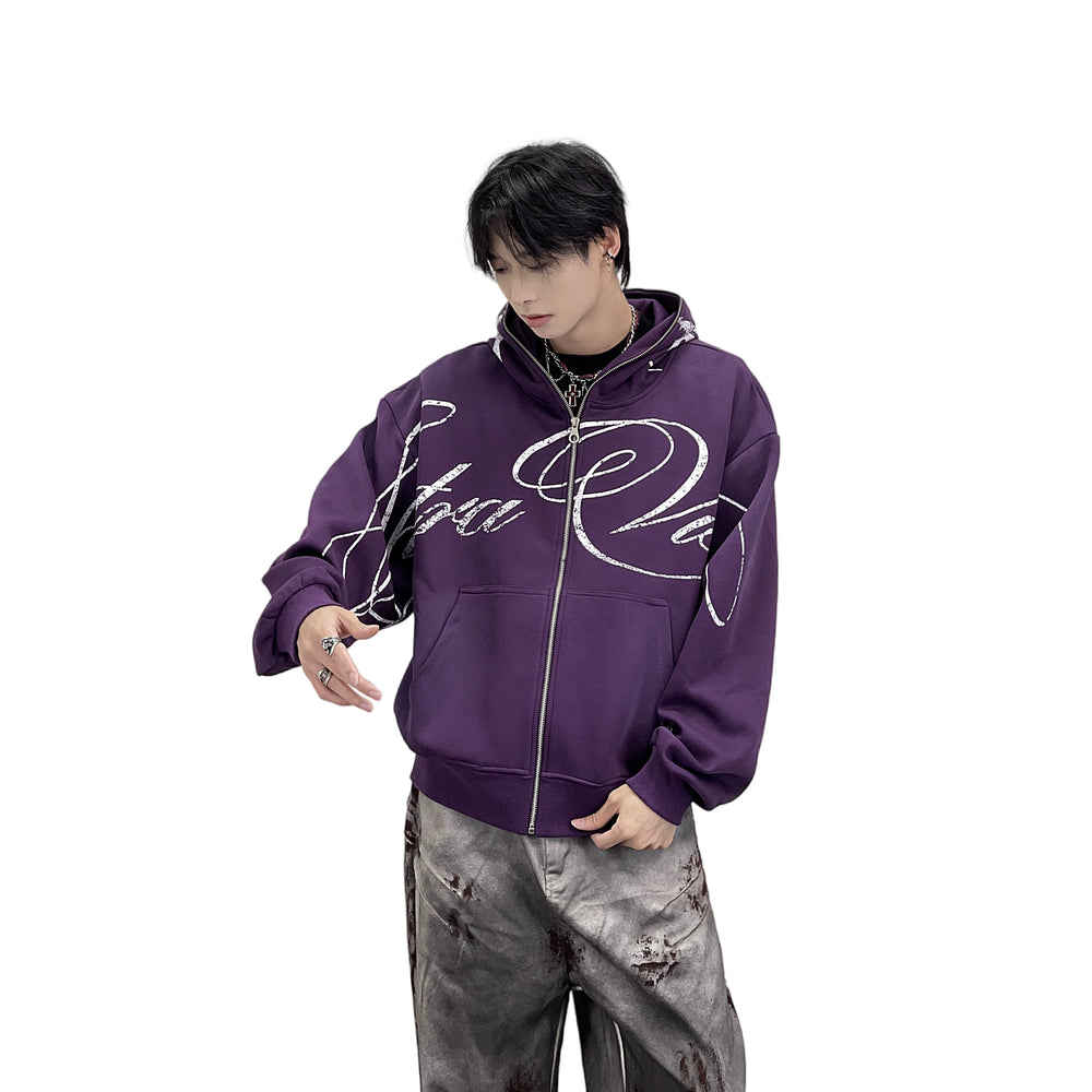 A knife street graffiti printed flowered shirt jacket