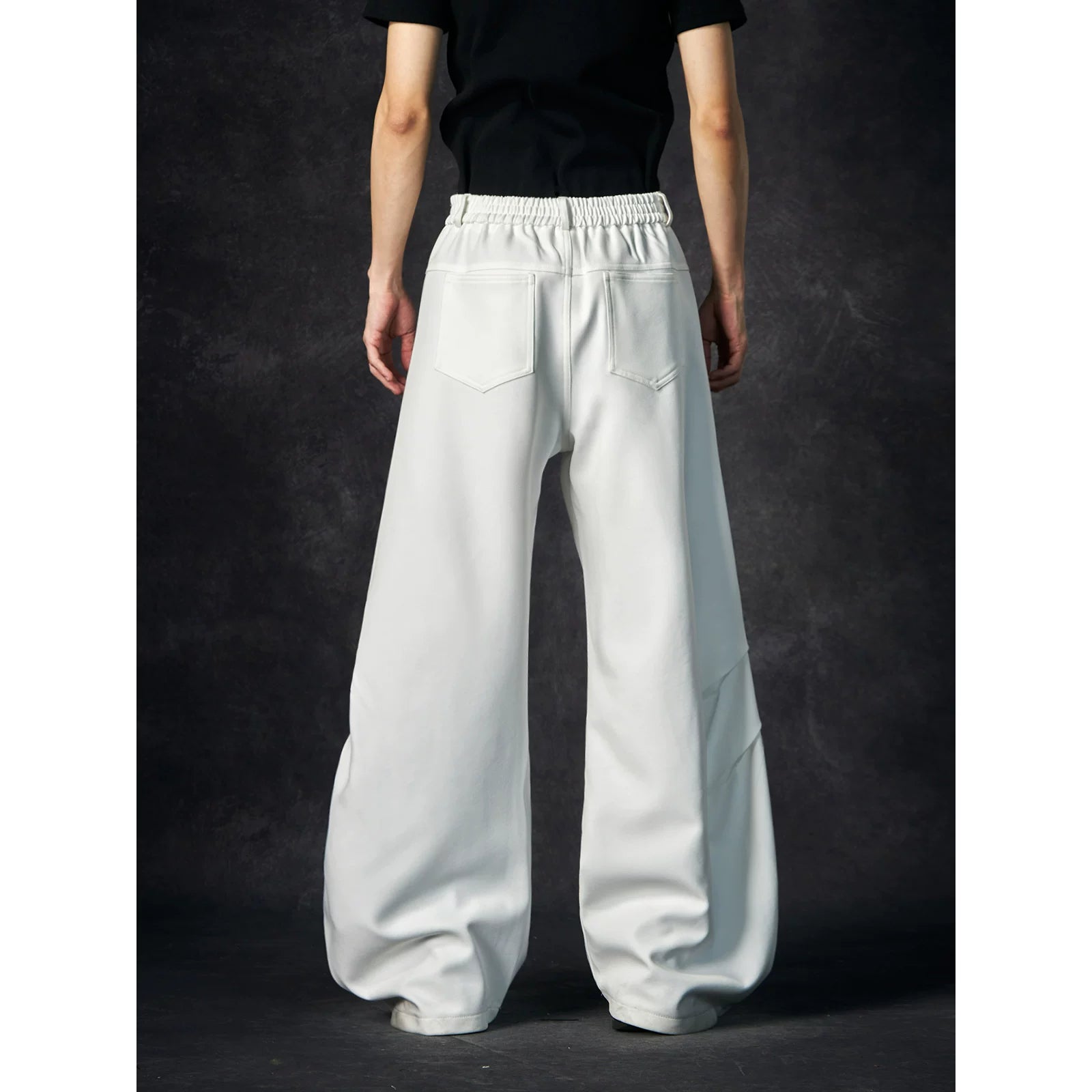 Small niche design micro pull trousers white versatile trousers 2025 summer new item