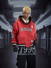 Unmanned island, wearing both sides of Zexi wind hooded leopard print fur contrasting loose short jacket jacket for winter