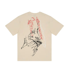 Revenge Vintage Sketch Character Oversized Graphic Tee