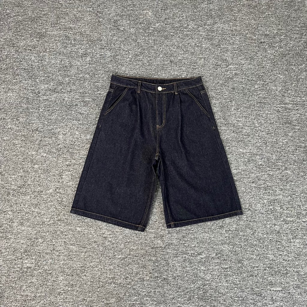 Derschutze Embroidered Loose Casual Denim Shorts