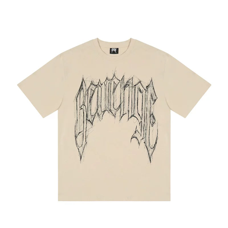 Revenge Vintage Sketch Character Oversized Graphic Tee