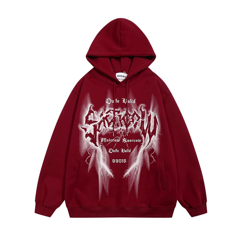 A knife dark-themed high street hooded sweatshirt