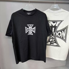 MIXED EMOTION Retro Letter Graphic Cotton Tee