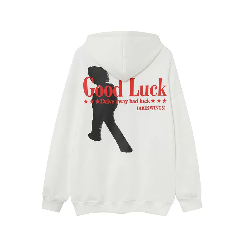 A knife streetwise cool letter-printed hooded sweatshirt