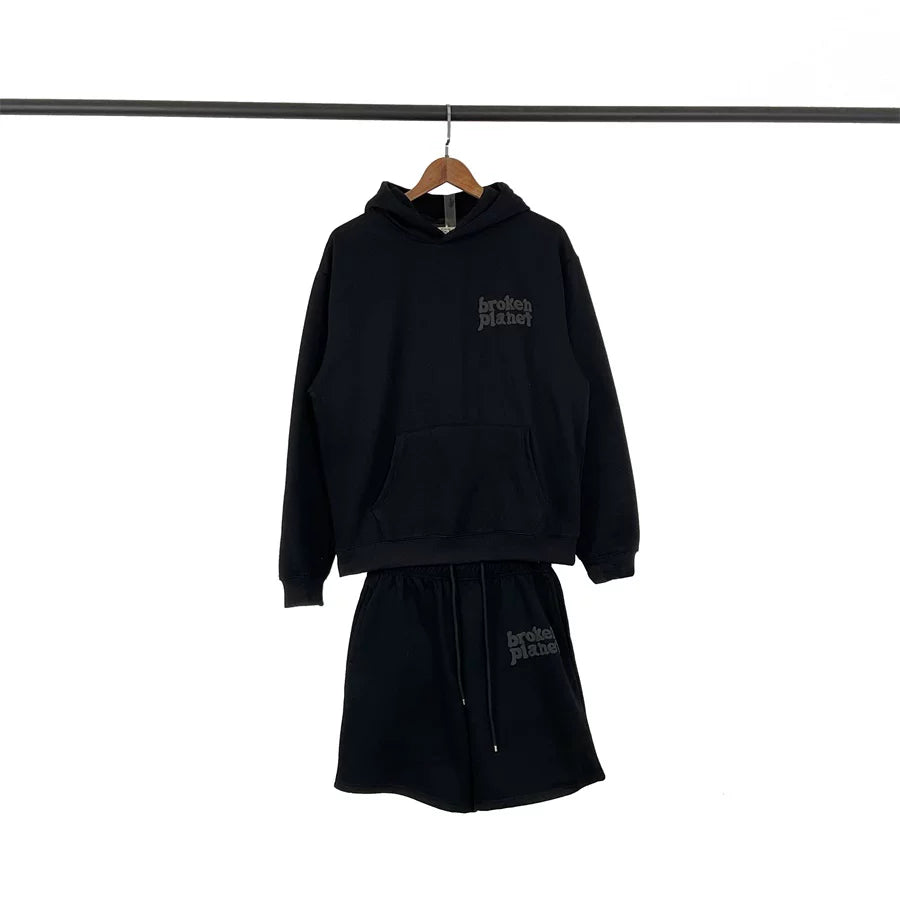 Broken Planet Fleece Hoodie And Shorts Tracksuit Set
