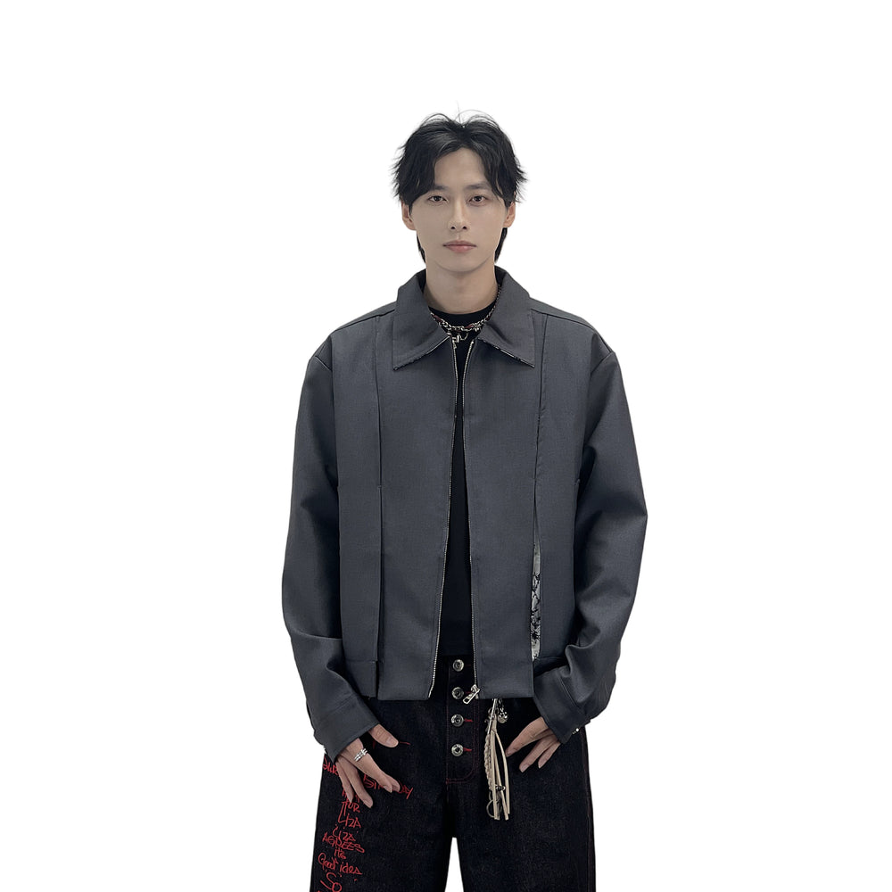 A knife cleanfit floral patchwork lapel jacket