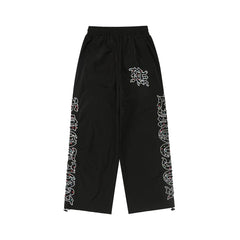 MIXED EMOTION Rhinestone Embroidered Wide Leg Pants