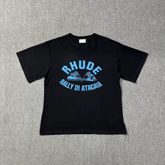 RHUDE American Retro Graphic Printed Oversized Summer Tee