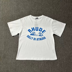 RHUDE American Retro Graphic Printed Oversized Summer Tee
