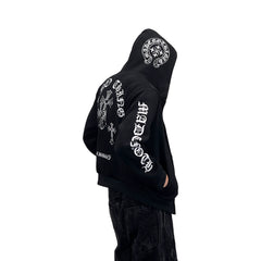 A knife Gothic-style letter-print short coat