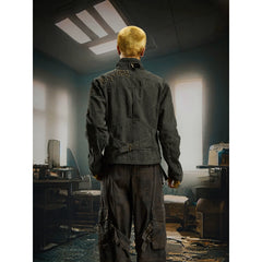 Unmanned island heavy industry, washing water, making old embroidery, antique copper rivets, short denim jacket, jacket, cotton clip for warmth