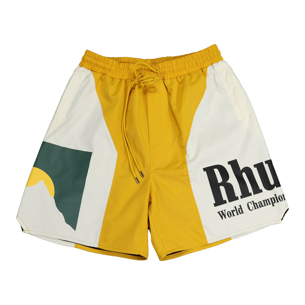 RHUDE Sunset Logo Color Block Casual Sports Shorts