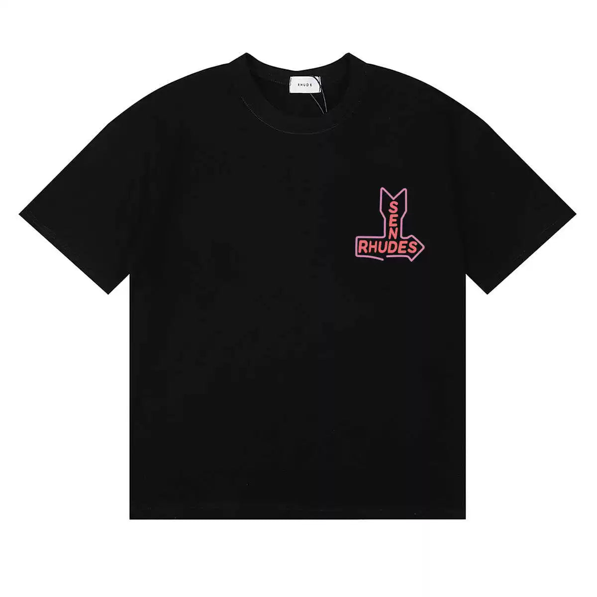 RHUDE Sunday Morning Fever Pink Arrow Graphic Tee