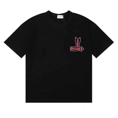 RHUDE Sunday Morning Fever Pink Arrow Graphic Tee