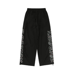 MIXED EMOTION Rhinestone Embroidered Wide Leg Pants