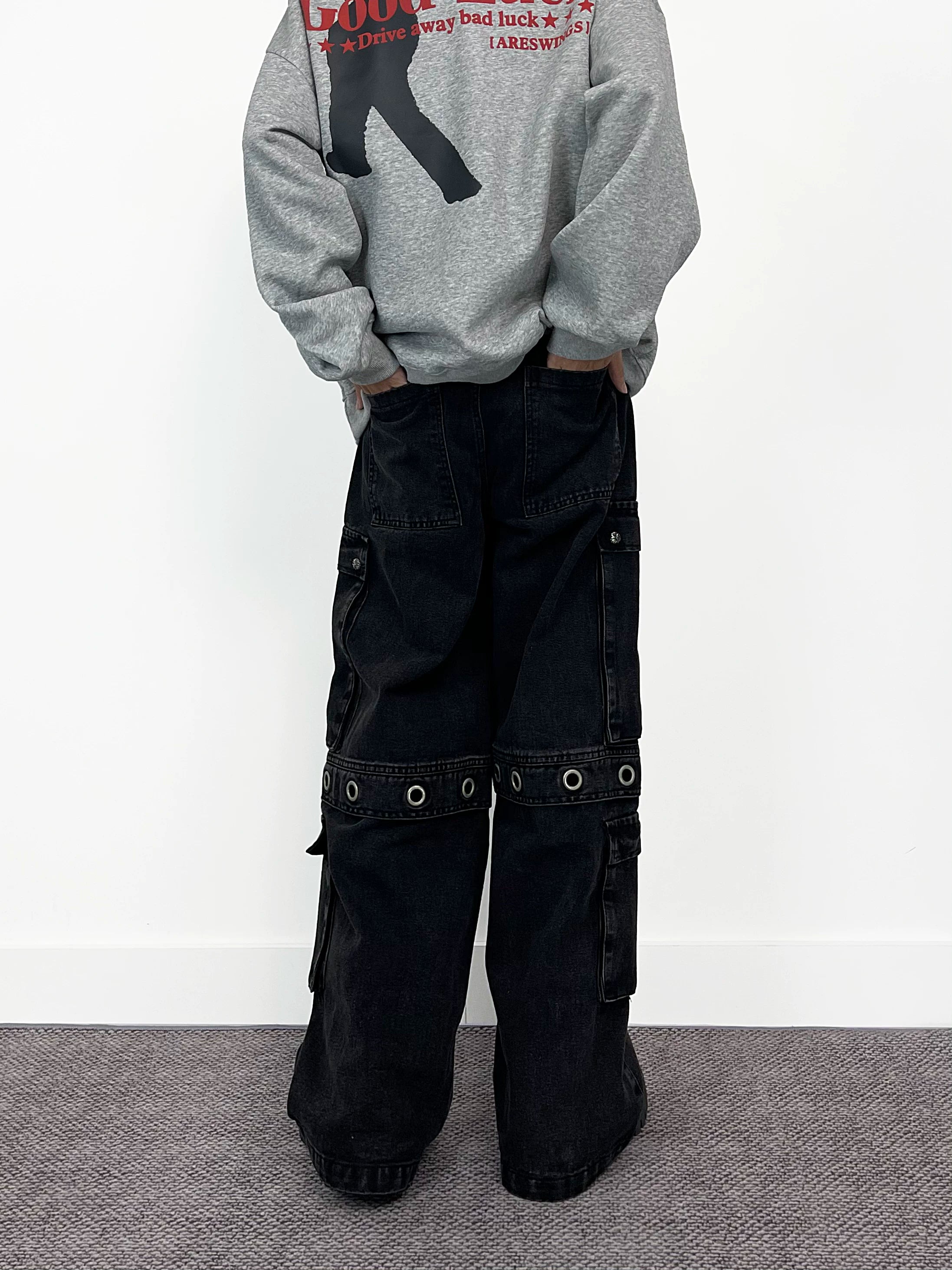 A knife wide-leg workwear jeans