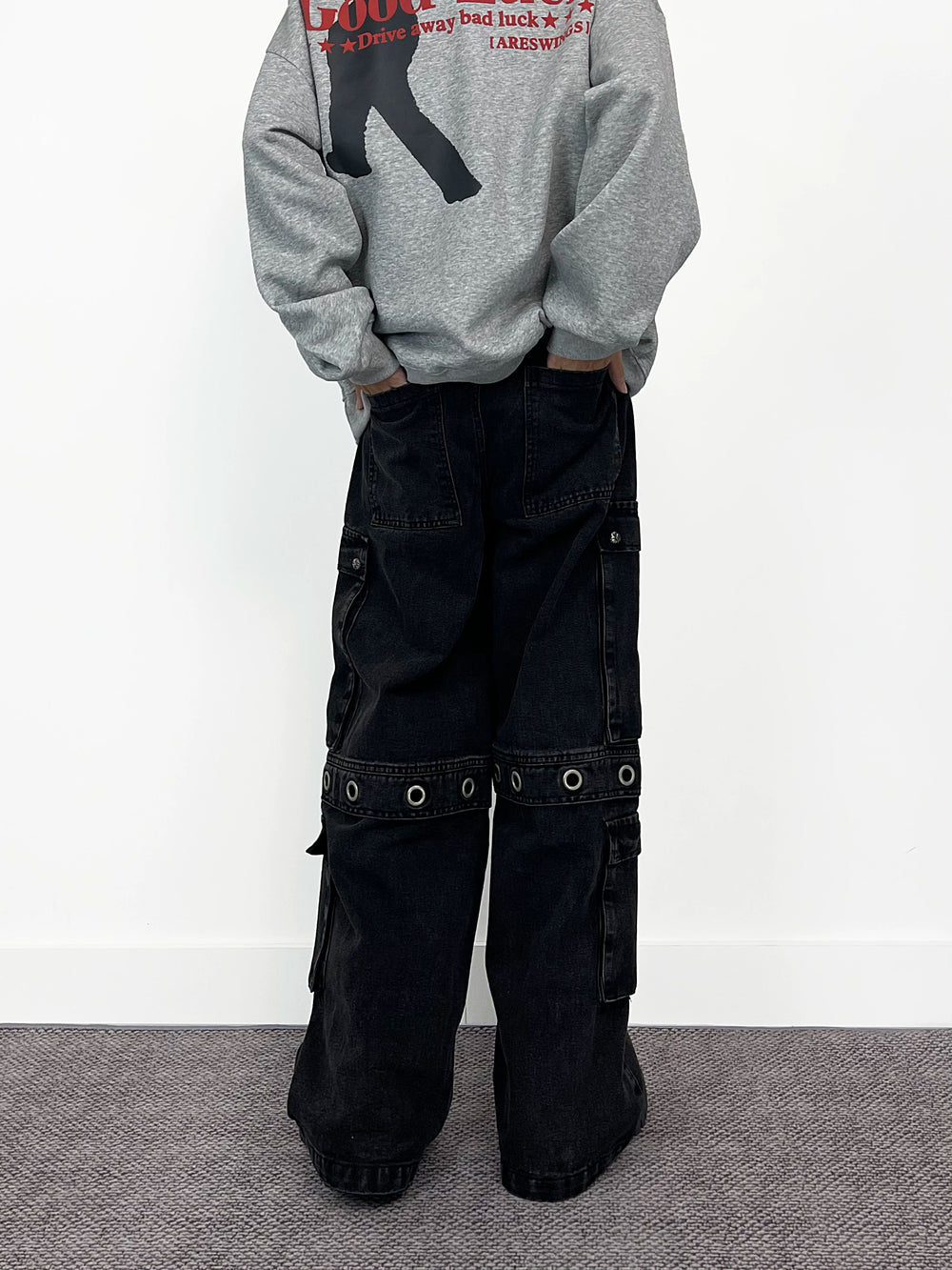 A knife wide-leg workwear jeans