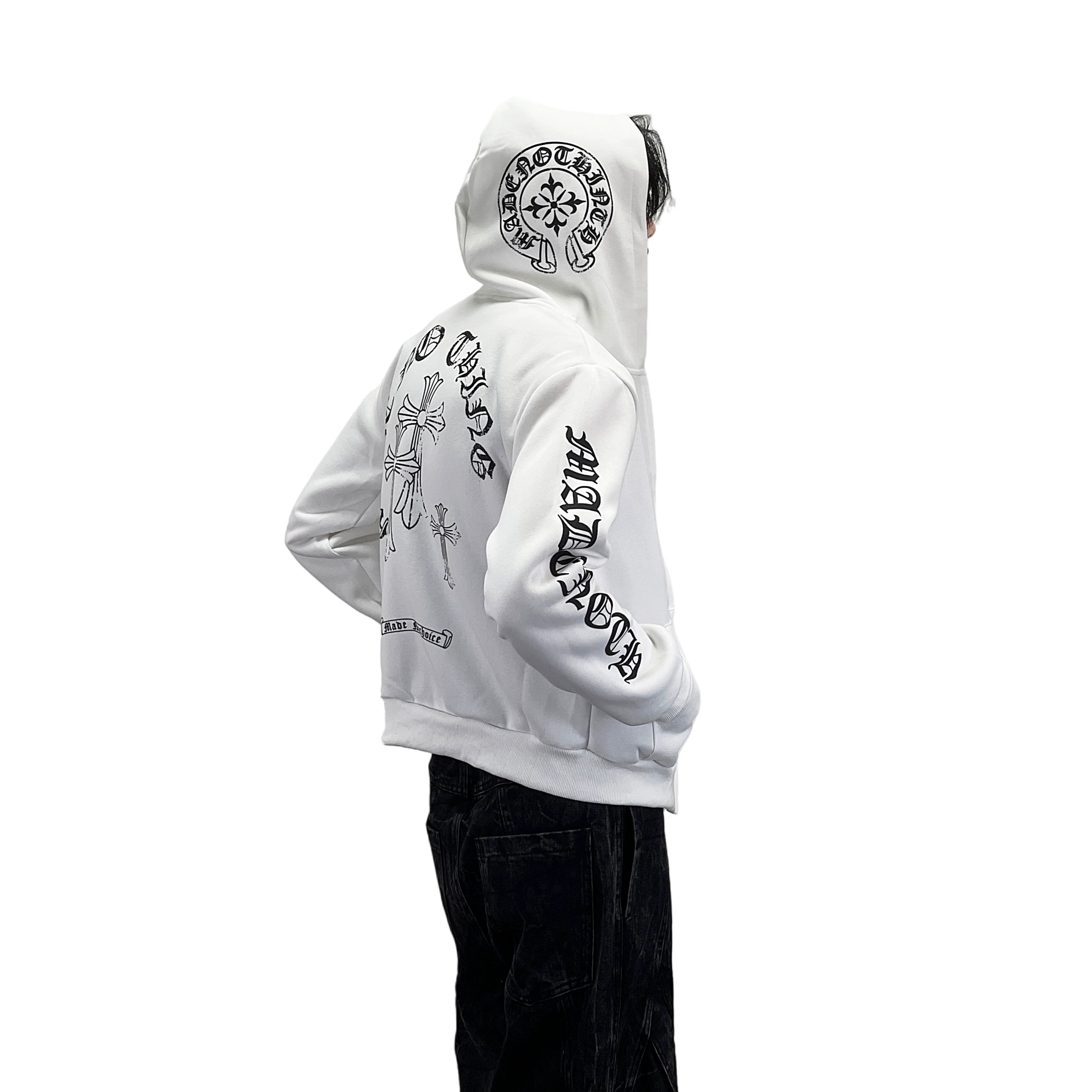 A knife Gothic-style letter-print short coat