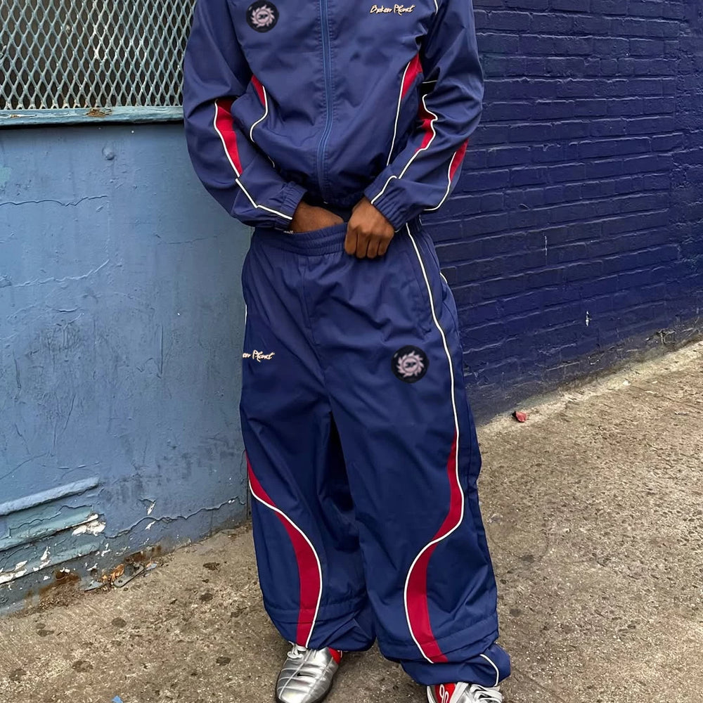 Broken Planet Color Block Stand Collar Tracksuit Set