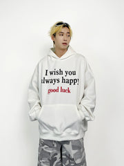 A knife streetwise cool letter-printed hooded sweatshirt