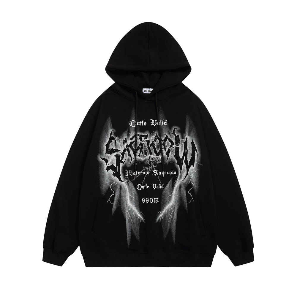 A knife dark-themed high street hooded sweatshirt