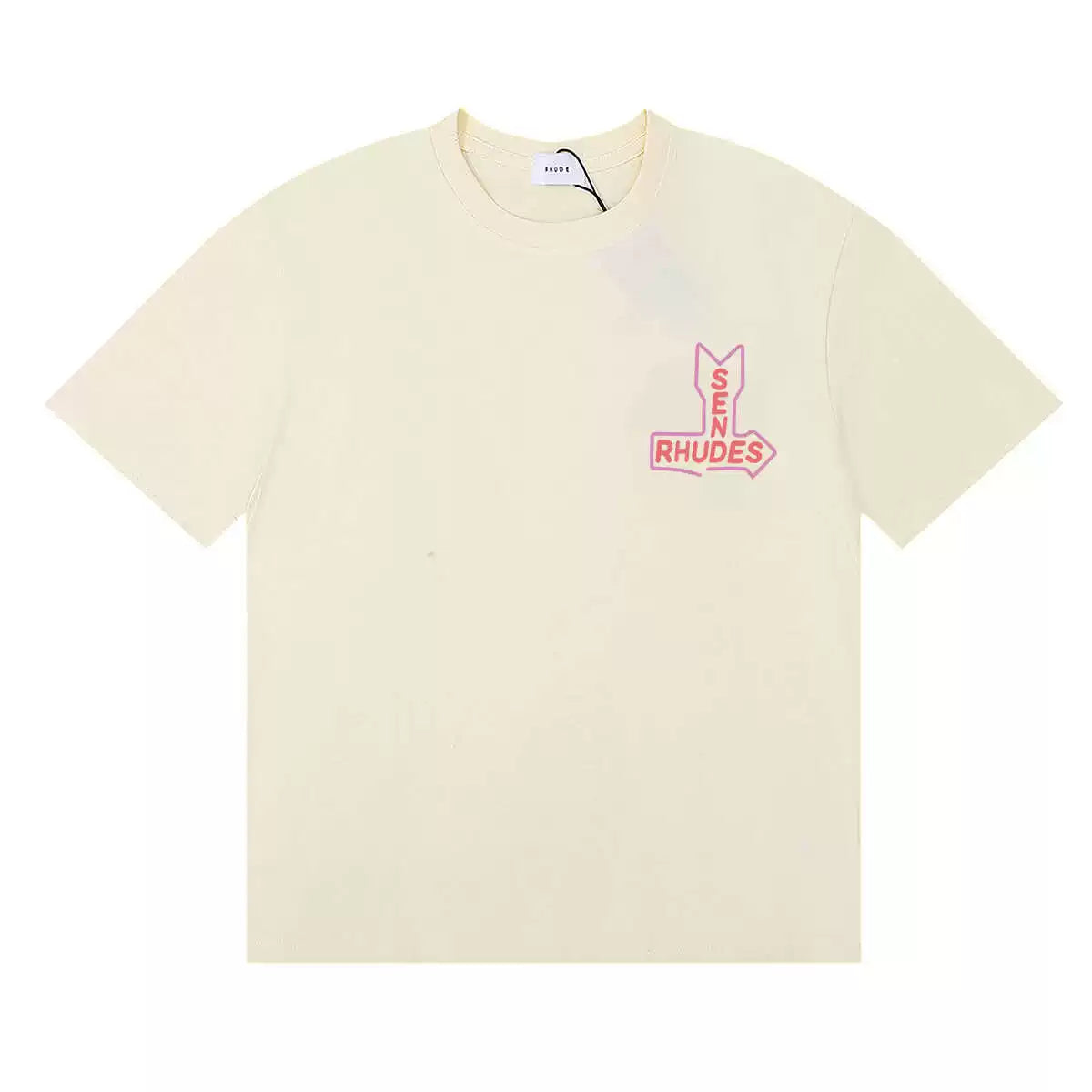 RHUDE Sunday Morning Fever Pink Arrow Graphic Tee