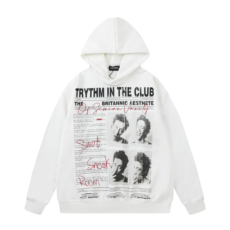 A knife vintage distressed heavyweight hooded sweatshirt