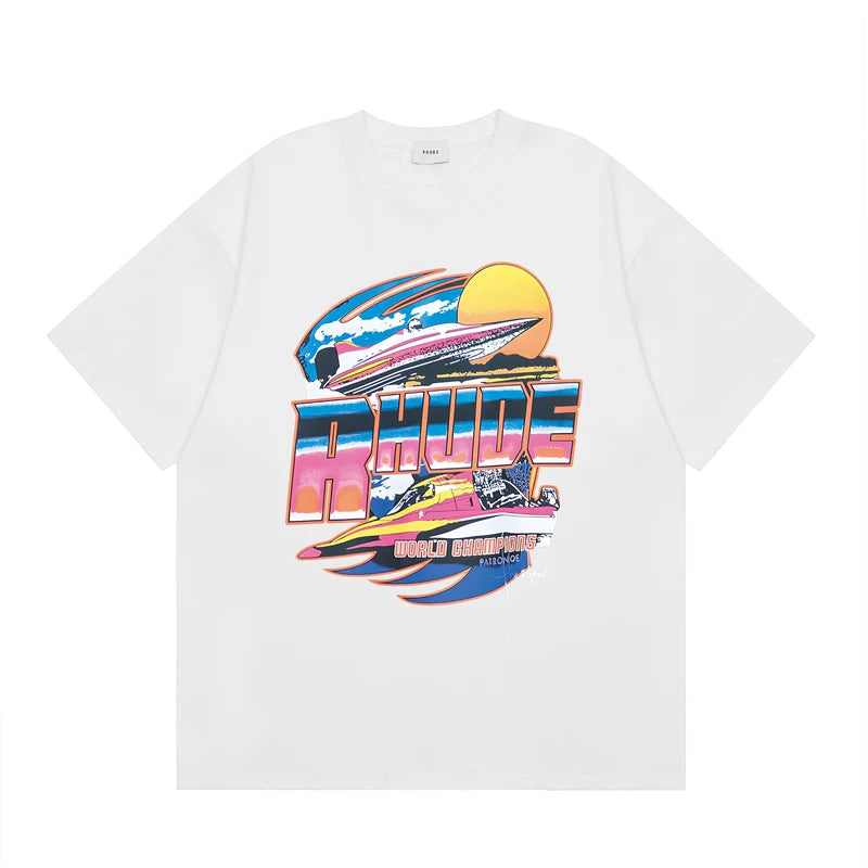 RHUDE High Street Oversized Graphic Pure Cotton T-Shirt