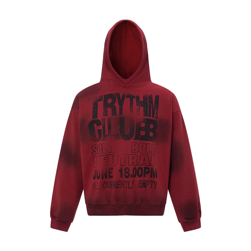 A short-sleeved hooded t-shirt with knife tie-dyeing design