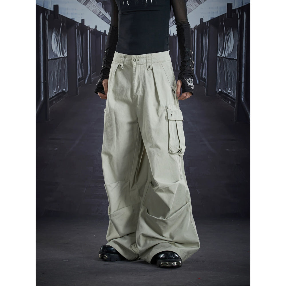 Unmanned island American casual street deconstruction and splicing design with multiple pockets for work pants and casual pants