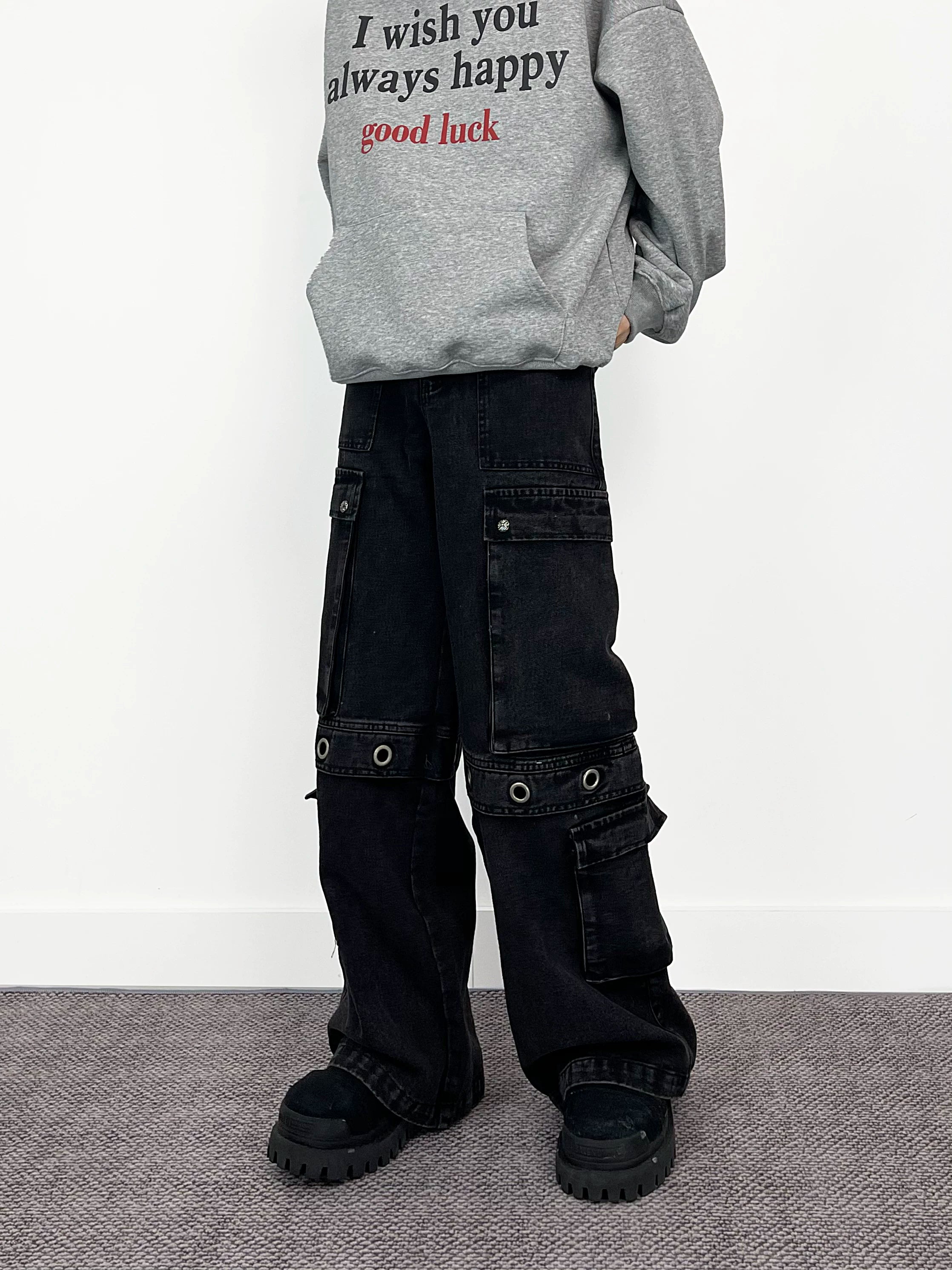 A knife wide-leg workwear jeans