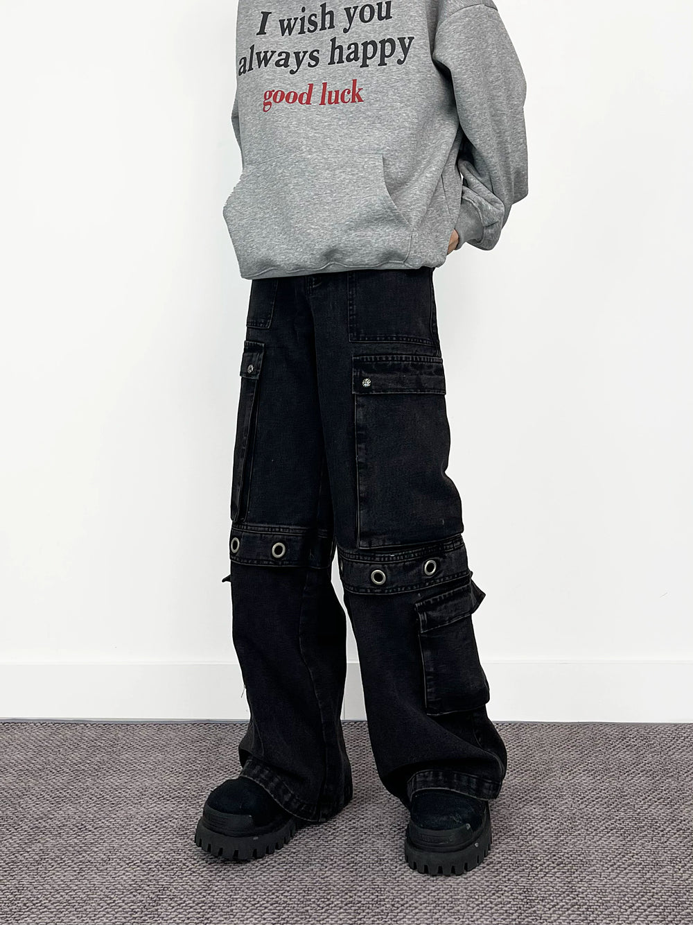 A knife wide-leg workwear jeans