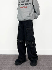 A knife wide-leg workwear jeans