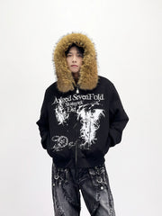 A knife detachable fur-lined thick coat