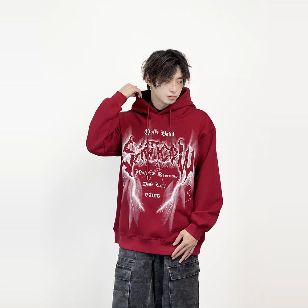 A knife dark-themed high street hooded sweatshirt