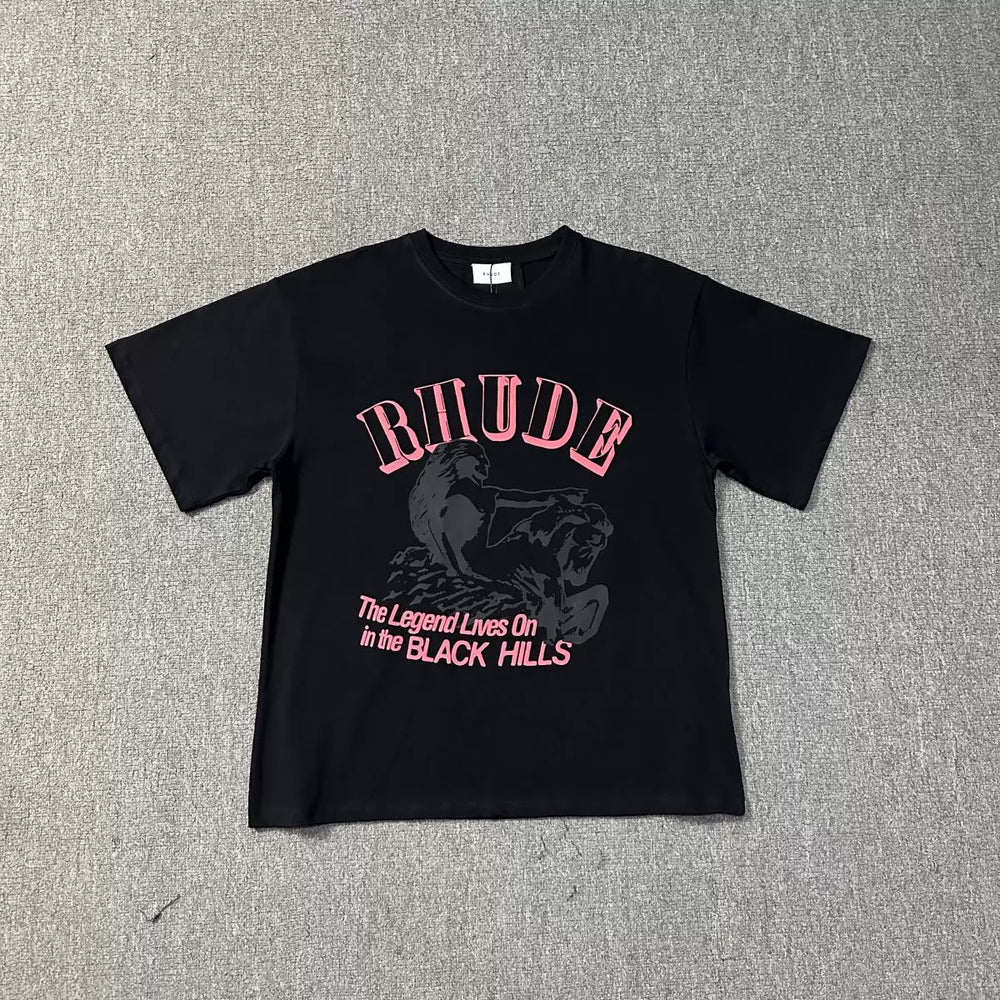 RHUDE American Retro Graphic Printed Oversized Summer Tee