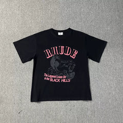 RHUDE American Retro Graphic Printed Oversized Summer Tee