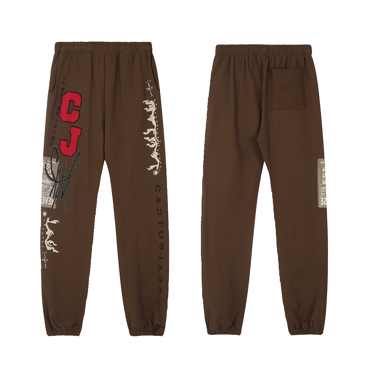 Travis Scott, Hiroshi Fujiwara, Skeleton Lightning Collaboration Waist Pants, High Street Hip Hop Sports Casual Loose Leg Tights