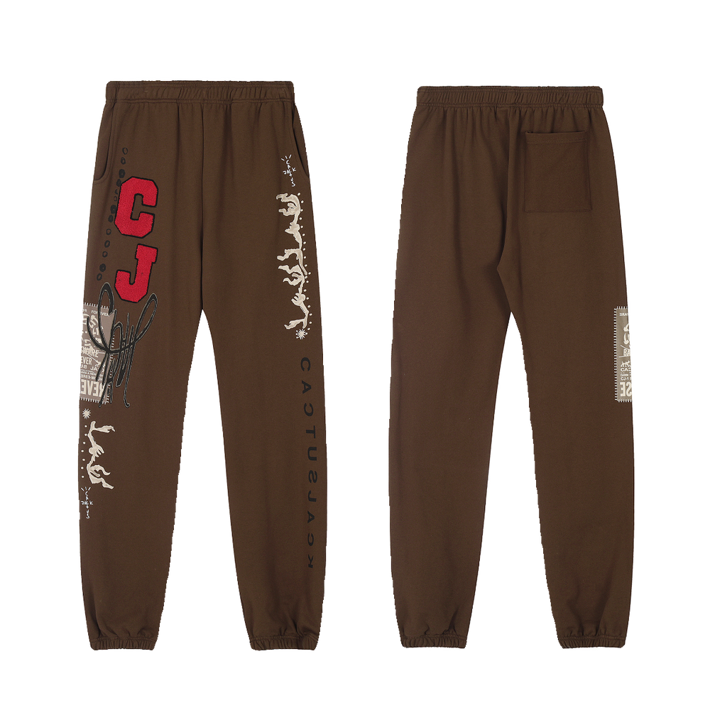 Travis Scott, Hiroshi Fujiwara, Skeleton Lightning Collaboration Waist Pants, High Street Hip Hop Sports Casual Loose Leg Tights