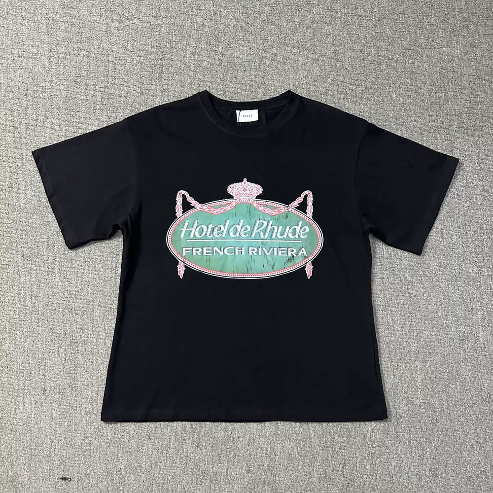 RHUDE American Retro Graphic Printed Oversized Summer Tee