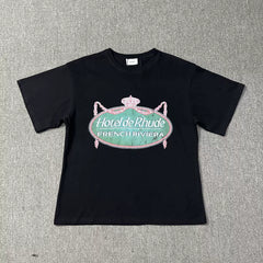 RHUDE American Retro Graphic Printed Oversized Summer Tee