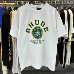 RHUDE Green Graphic Printed Vintage Oversized Summer Tee