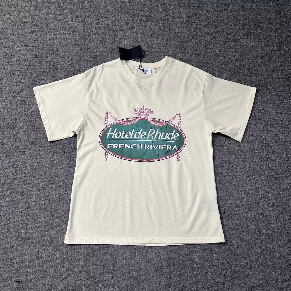 RHUDE American Retro Graphic Printed Oversized Summer Tee